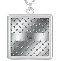 Personalisiert mit Ihrem Namensdiamantplattenstahl Schmuck