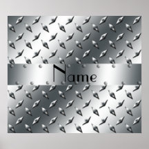 Personalisiert mit Ihrem Namensdiamantplattenstahl Plakatdruck