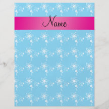 Personalisierte blaue NamensBlumen Flyerdruck