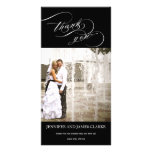 Personalisierte elegante Skript-Hochzeit danken Ih Foto Grußkarte
