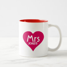 Personalisierte Frau Mug im roten Herzen Teehaferl