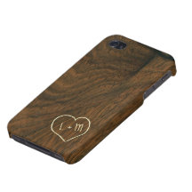Personalisierte gealterte hölzerne Mahagonibeschaf iPhone 4 Cover