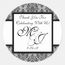 Personalisierte graue Damast-Gastgeschenk Hochzeit