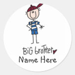 Personalisierte großer Bruder-T-Shirts und Geschen Runde Sticker