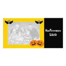 Personalisierte Halloween-Kürbis-Foto-Karte Bildkarten