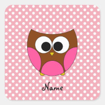 Personalisierte Namenseule Quadratsticker