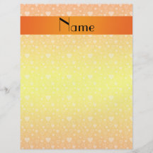 Personalisierte Namensherzen des orange Gelbs Vollfarbige Flyer