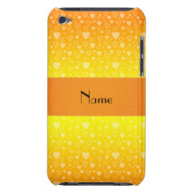 Personalisierte Namensherzen des orange Gelbs iPod Case-Mate Case