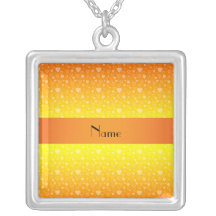 Personalisierte Namensherzen des orange Gelbs Personalisierte Halskette