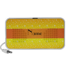 Personalisierte Namensherzen des orange Gelbs Laptop Lautsprecher