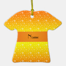 Personalisierte Namensherzen des orange Gelbs Weihnachtsbaum Ornamente