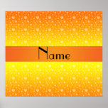 Personalisierte Namensherzen des orange Gelbs Plakate