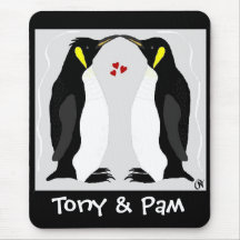 Personalisierte Penguin-Liebe Mousepad