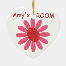 Personalisierte rosa Blumen-Baby-Verzierung Weihnachtsbaum Ornamente