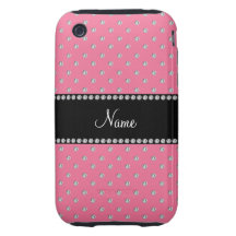 Personalisierte rosa Namensdiamanten Tough iPhone 3 Hülle
