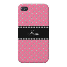 Personalisierte rosa Namensdiamanten iPhone 4 Hüllen