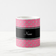 Personalisierte rosa Namensdiamanten Kaffee Tassen
