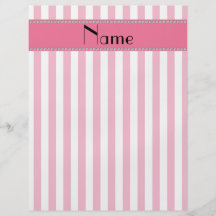 Personalisierte rosa und weiße Namensstreifen Flyer