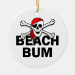 Personalisierte Strand-Gammler-Schädel-Piraten-Ver Weihnachtsbaum Ornament