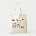 Personalisierte Strichmännchen-Familien-Taschen-Ta