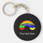 Personalisierte Weihnachtsregenbogen-Puddings Schlüsselband