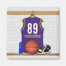 Personalisierter Basketball Jersey (SEITE) Kühlschrankmagnet