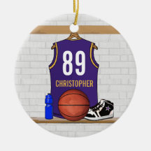 Personalisierter Basketball Jersey (SEITE) Weinachtsornamente