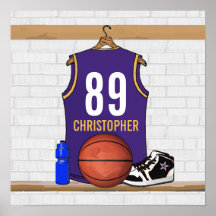 Personalisierter Basketball Jersey (SEITE) Poster