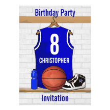 Personalisierter blauer Basketball Jersey Personalisierte Ankündigungskarte