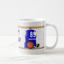 Personalisierter blauer Basketball Jersey Kaffeetasse