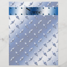 Personalisierter blauer Diamantplattennamensstahl Personalisierte Flyer