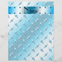 Personalisierter blauer Diamantplattennamensstahl Personalisierte Flyer