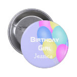 Personalisierter Geburtstags-Mädchen-Knopf Button