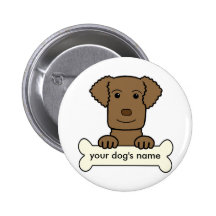 Personalisierter Gelockt-Überzogener Retriever Buttons