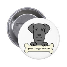 Personalisierter Gelockt-Überzogener Retriever Anstecknadelbutton