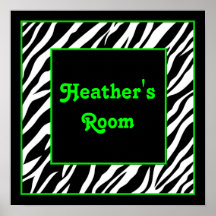 Personalisierter Kinderwand-Dekor - Zebra u. Limon Plakate