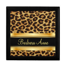 Personalisierter Leopard-Druck-Schmuck-Geschenk-Ka Geschenkbox