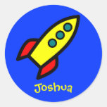 Personalisierter Name - Cartoon-Rocket-Schiff Aufkleber