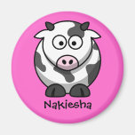 Personalisierter Name - niedliche Cartoon-Kuh Magnete