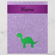 Personalisierter Namenslila Glitter dino Flyerbedruckung