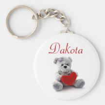 Personalisierter Namensschlüsselring - Teddy-Bär Schlüsselband