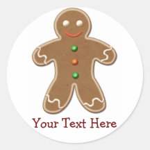 Personalisierter niedlicher Feiertags-Lebkuchen-Ma Sticker