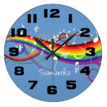 Personalisierter Regenbogen-Weiß-Musiknoten Uhren