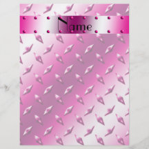 Personalisierter rosa Diamantplattennamensstahl Vollfarbige Flyer