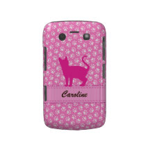 Personalisierter rosa Katze pawprints BlackBerryka Blackberry Hülle