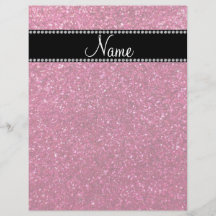 Personalisierter rosa NamensGlitter Flyerdesign
