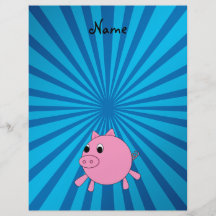 Personalisierter rosa Schweinblaunamenssonnendurch Flyer