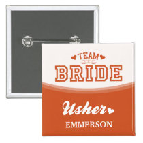 Personalisierter Team-Braut-Pförtner-Knopf buttons