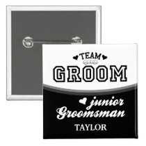 Personalisierter Team-Bräutigam-JuniorTrauzeuge-Kn buttons