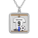 Personalisierter weißer und schwarzer Fußballfußba Amuletten